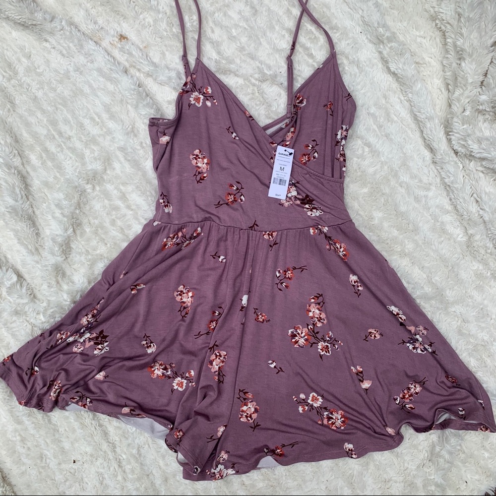 Purple Floral Garage Romper